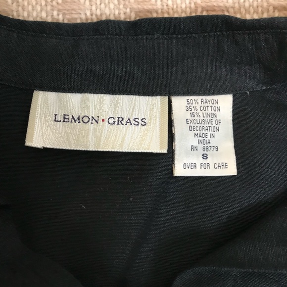Lemon Grass Career Button Front Top Embellished - Picture 7 of 8